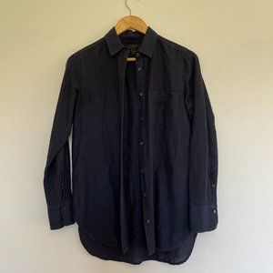 J.Crew Navy Blue Linen Button Down